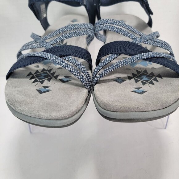 Skechers Womens 9 Navy Strappy Sandals Open Toe Comfortable Casual Summer - Picture 7 of 10